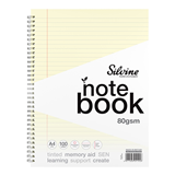 Silvine Tinted A4+ Notebook 8mm Lined with Margin 100 Pages Cream